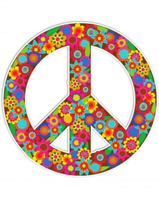 Aesthetic Flower Peace Sign paint by numbers