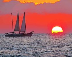 Beautiful Boat On Horizon paint by numbers