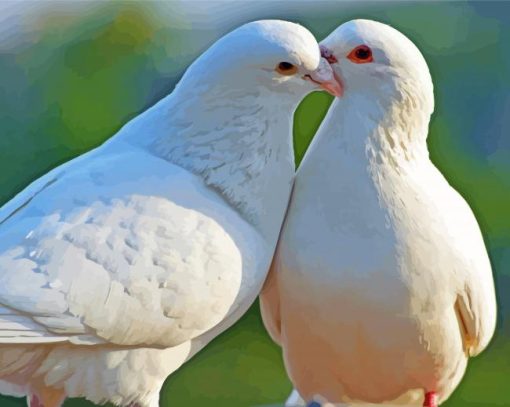 Beautiful White Doves paint by numbers