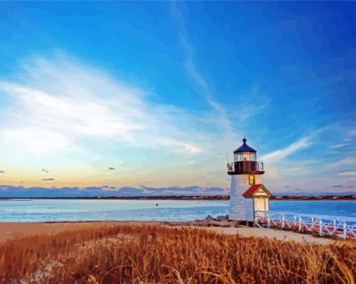 Brant Point Lighthouse Cape Cod paint by numbers