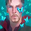 Doctor Strange And Blue Butterfly paint by numbers