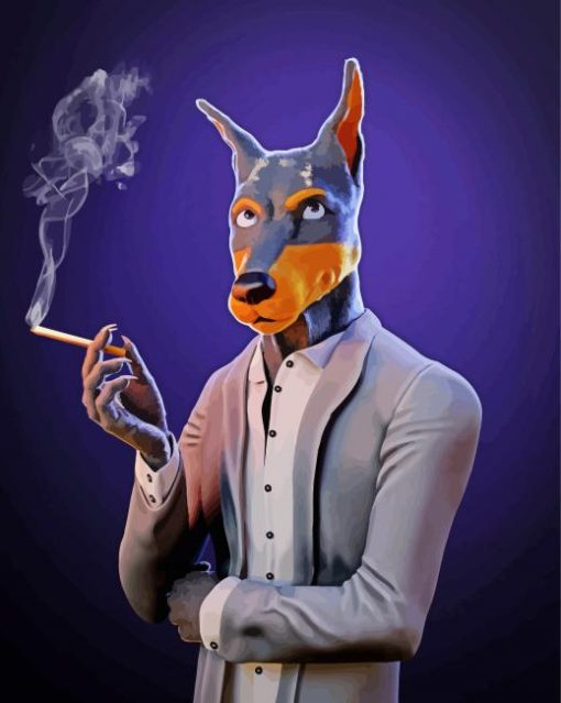 Dog Smoking Animation paint by numbers