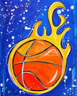 Flaming Basketball paint by numbers