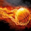 Flaming Basketball Illustration paint by numbers