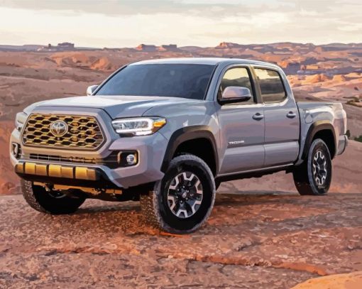 Grey Tacoma Toyota paint by numbers