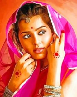 Indian Hindu woman paint by number