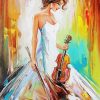 Lady With Violin Artwork Abstract paint by numbers