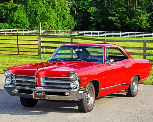 Red 1965 Pontiac Paint by numbers