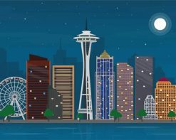 Seattle Night Time paint by numbers