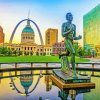 St Louis Runner Statue And Gateway Arch paint by numbers