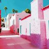 Aesthetic Pink Village paint by number