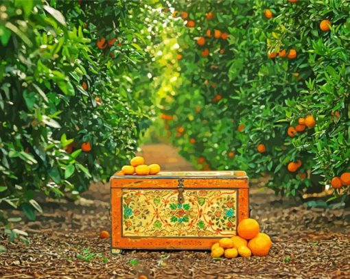 Aesthetic Orange Grove paint by numbers