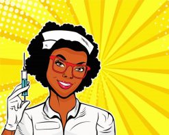 African American Nurse Pop Art paint by numbers