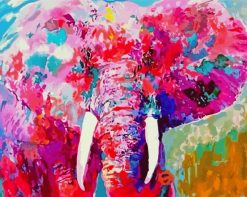 Artistic Pink Elephant paint by numbers