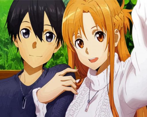 Asuna And Kirito paint by numbers