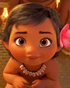 Baby Moana Character paint by numbers