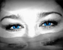 Black And White Blue Girl Eyes paint by numbers