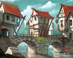 Bridge Medieval Fantasy Art paint by numbers