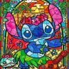 Disney Stitch Stained Glass paint by numbers