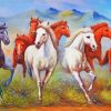 Galloping Horses Art paint by numbers