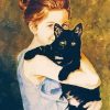 Girl With Black Cat paint by numbers