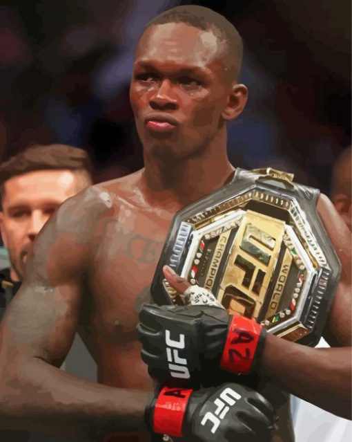 Israel Adesanya MMA Fighter paint by number