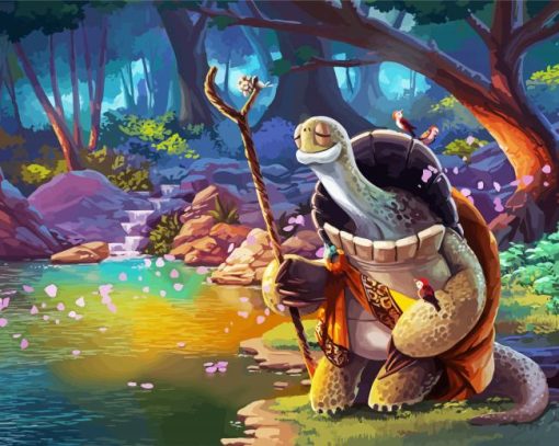 Master Oogway Tortoise Animation paint by numbers