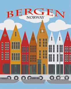 Norway Bergen Poster paint by numbers