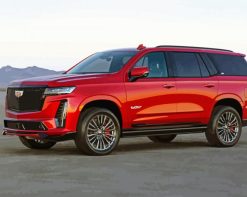 Red Cadillac Escalade paint by numbers