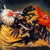 Rooster fighting art paint by numbers