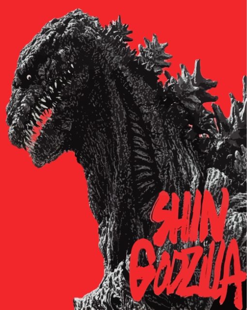 Shin Godzilla Film Poster paint by numbers