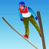 Ski Jump Illustration paint by numbers