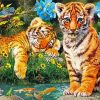 Tiger Cubs Ad Flowers paint by numbers