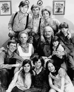 black and white The waltons paint by number