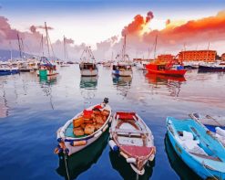 boats in Santa margherita paint by numbers