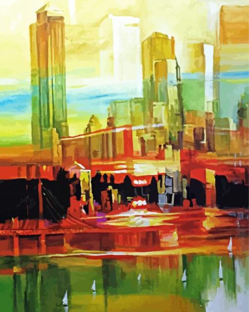 Colorful Abstract City paint by numbers