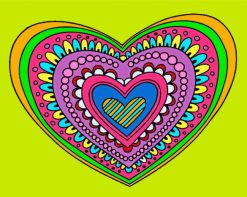 Cute Mandala Heart paint by numbers