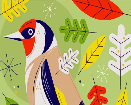 Mid Century Animals Bird paint by numbers