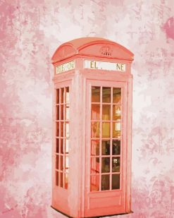 Pink Phone Booth paint by numbers