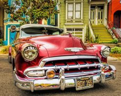 Red Old Mercury Convertible paint by numbers