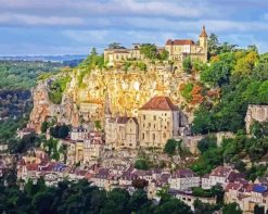 rocamadour village in france paint by number