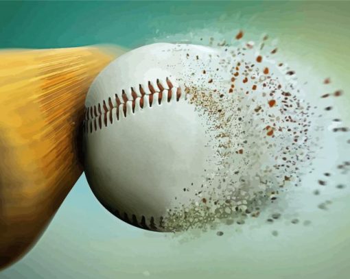 Baseball Bat Hitting paint by numbers