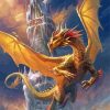 Fantasy Golden Dragon paint by numbers