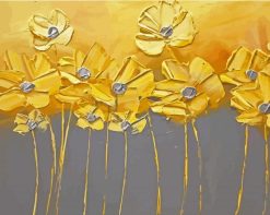 Gold Flowers paint by number