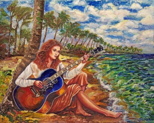 Gorgeous Guitarist Girl paint by numbers