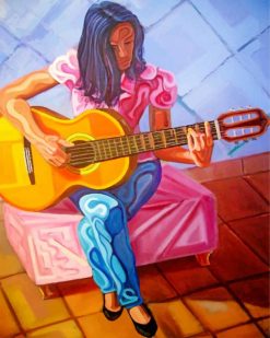 Guitarist Girl paint by numbers