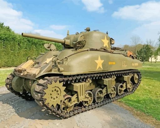 Sherman Tank paint by numbers