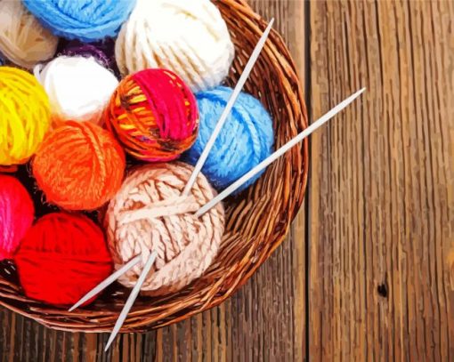 Yarn In Basket paint by numbers