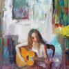 Abstract Guitarist Girl paint by numbers