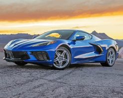 Blue Chevy Corvette Stingray paint by numbers